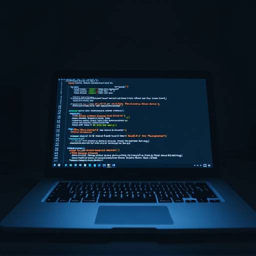 Laptop displaying web development code.
